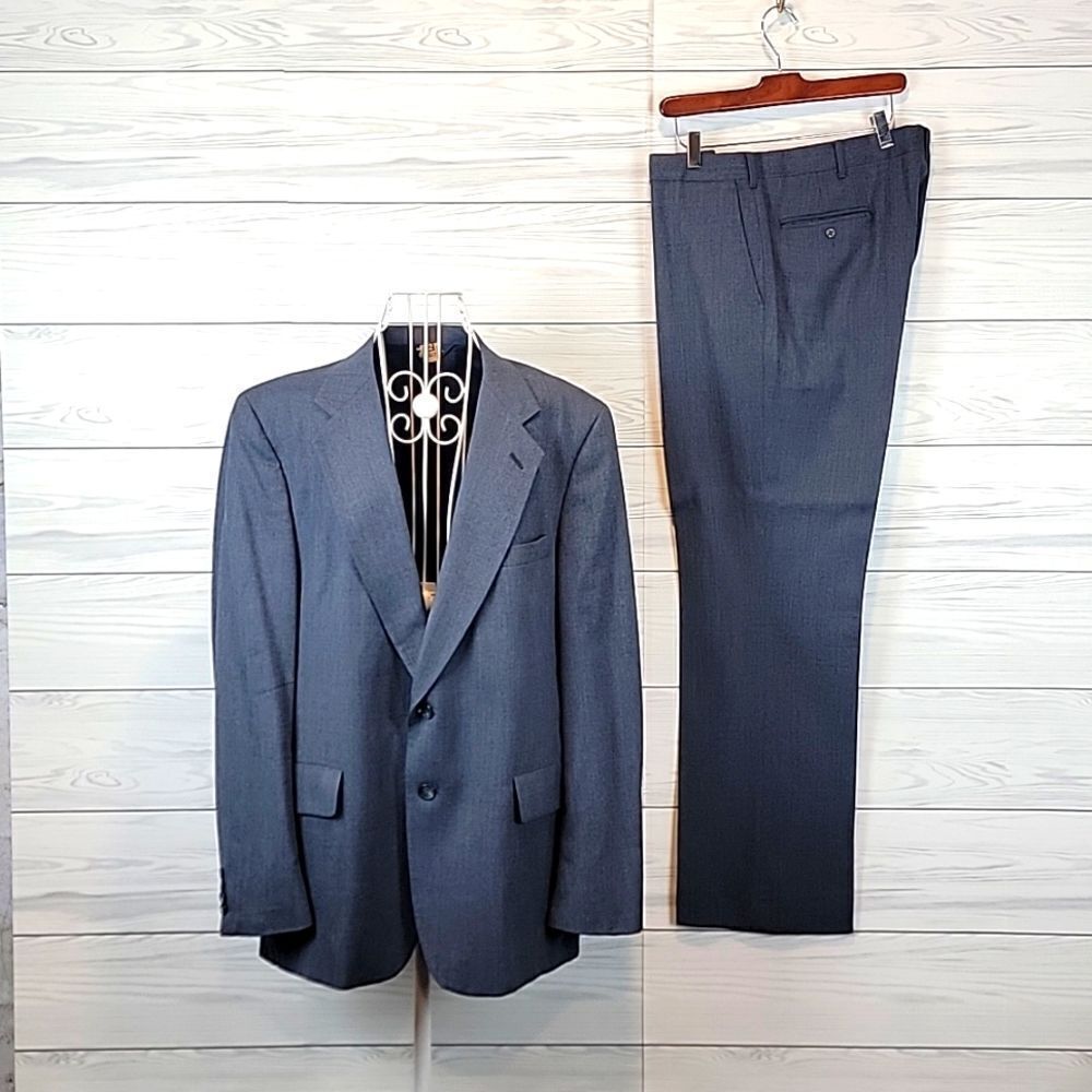 Vintage Kuppenheimer suit single breasted in blue grey Men's Size 40R